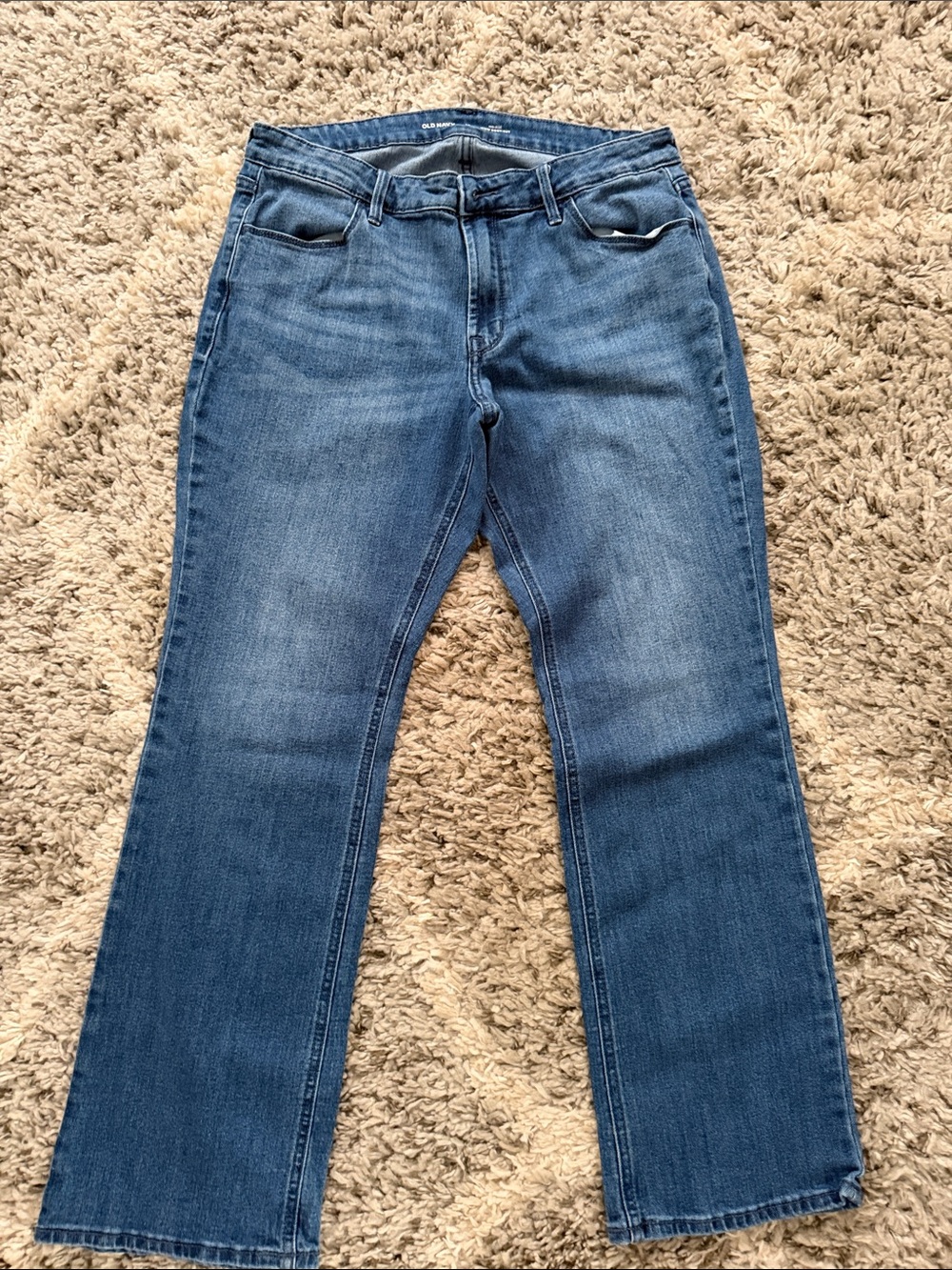 Old Navy Blue Boot-Cut Jeans with Subtle Fade